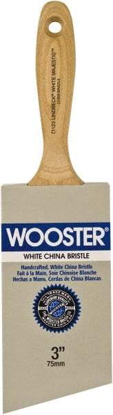 Wooster Brush - 3" Angled Hog Varnish Brush - 2-15/16" Bristle Length, 5-1/8" Maple Beavertail Handle - Apex Tool & Supply