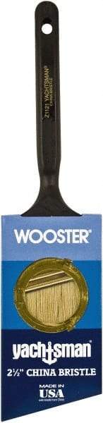Wooster Brush - 2-1/2" Angled Hog Sash Brush - 2-11/16" Bristle Length, 5-1/8" Plastic Fluted Handle - Apex Tool & Supply