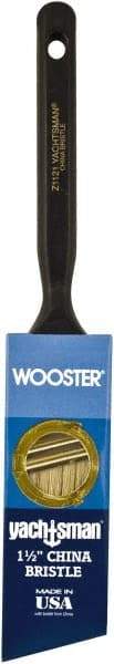 Wooster Brush - 1-1/2" Angled Hog Sash Brush - 2-3/16" Bristle Length, 6-1/4" Plastic Fluted Handle - Apex Tool & Supply