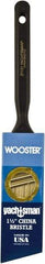 Wooster Brush - 1-1/2" Angled Hog Sash Brush - 2-3/16" Bristle Length, 6-1/4" Plastic Fluted Handle - Apex Tool & Supply