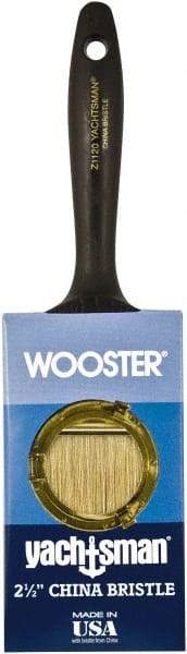 Wooster Brush - 2-1/2" Flat Hog Varnish Brush - 2-11/16" Bristle Length, 6-1/4" Plastic Beavertail Handle - Apex Tool & Supply