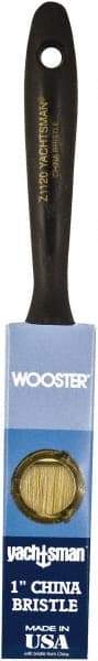 Wooster Brush - 1" Flat Hog Varnish Brush - 2-3/16" Bristle Length, 6-1/2" Plastic Beavertail Handle - Apex Tool & Supply