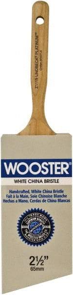 Wooster Brush - 2-1/2" Angled Hog Varnish Brush - 2-15/16" Bristle Length, 6-1/2" Maple Dowel Handle - Apex Tool & Supply