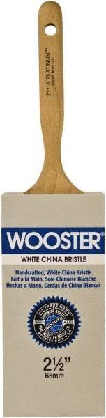 Wooster Brush - 2-1/2" Flat Hog Varnish Brush - 2-15/16" Bristle Length, 5-1/8" Maple Dowel Handle - Apex Tool & Supply