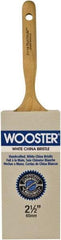 Wooster Brush - 2-1/2" Flat Hog Varnish Brush - 2-15/16" Bristle Length, 5-1/8" Maple Dowel Handle - Apex Tool & Supply