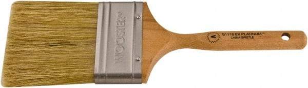 Wooster Brush - 3" Flat Hog Varnish Brush - 3-3/16" Bristle Length, 5-1/2" Maple Dowel Handle - Apex Tool & Supply