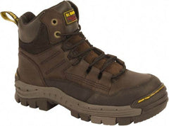 Dr. Martens - Men's Size 7 Medium Width Composite Work Boot - Brown, Leather Upper, Rubber Outsole, 6-1/2" High, Non-Slip - Apex Tool & Supply
