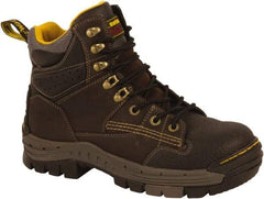 Dr. Martens - Men's Size 7 Medium Width Composite Work Boot - Brown, Leather Upper, Rubber Outsole, 7" High, Non-Slip, Waterproof - Apex Tool & Supply