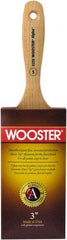 Wooster Brush - 3" Oval Synthetic Varnish Brush - 3-7/16" Bristle Length, 6-1/4" Maple Beavertail Handle - Apex Tool & Supply