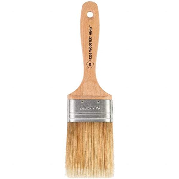 Wooster Brush - 2-1/2" Oval Synthetic Varnish Brush - 3-3/16" Bristle Length, 6-1/4" Maple Beavertail Handle - Apex Tool & Supply
