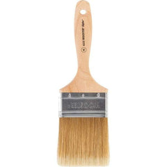 Wooster Brush - 3" Flat Synthetic Varnish Brush - 3-3/16" Bristle Length, 6-1/2" Maple Beavertail Handle - Apex Tool & Supply