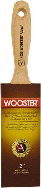 Wooster Brush - 2" Flat Synthetic Varnish Brush - 2-11/16" Bristle Length, 6-1/2" Maple Beavertail Handle - Apex Tool & Supply