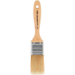 Wooster Brush - 1-1/2" Flat Synthetic Varnish Brush - 2-7/16" Bristle Length, 6-1/2" Maple Beavertail Handle - Apex Tool & Supply