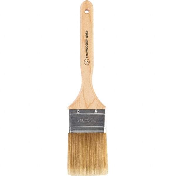 Wooster Brush - 2-1/2" Flat Synthetic Sash Brush - 2-15/16" Bristle Length, 7-7/8" Maple Fluted Handle - Apex Tool & Supply