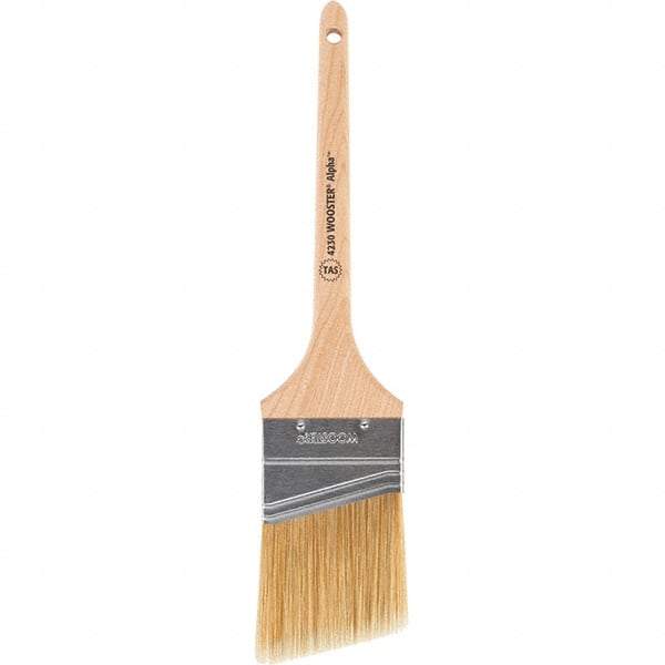 Wooster Brush - 2-1/2" Angled Synthetic Sash Brush - 2-11/16" Bristle Length, 8" Maple Rattail Handle - Apex Tool & Supply