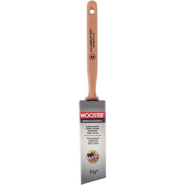 Wooster Brush - 1-1/2" Angled Synthetic Sash Brush - 2-7/16" Bristle Length, 7-7/8" Poly Foam Fluted Handle - Apex Tool & Supply