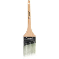 Wooster Brush - 2-1/2" Angled Synthetic Sash Brush - 2-11/16" Bristle Length, 7-1/4" Wood Rattail Handle - Apex Tool & Supply