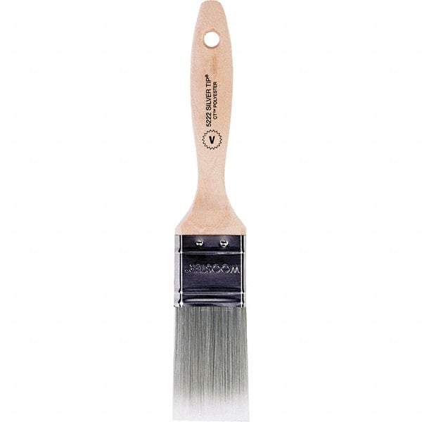 Wooster Brush - 1-1/2" Flat Synthetic Varnish Brush - 2-7/16" Bristle Length, 6-3/8" Wood Beavertail Handle - Apex Tool & Supply