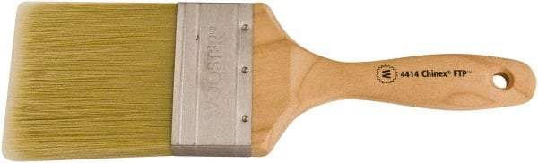 Wooster Brush - 3" Flat Synthetic Wall Brush - 3-7/16" Bristle Length, 6-1/4" Maple Beavertail Handle - Apex Tool & Supply