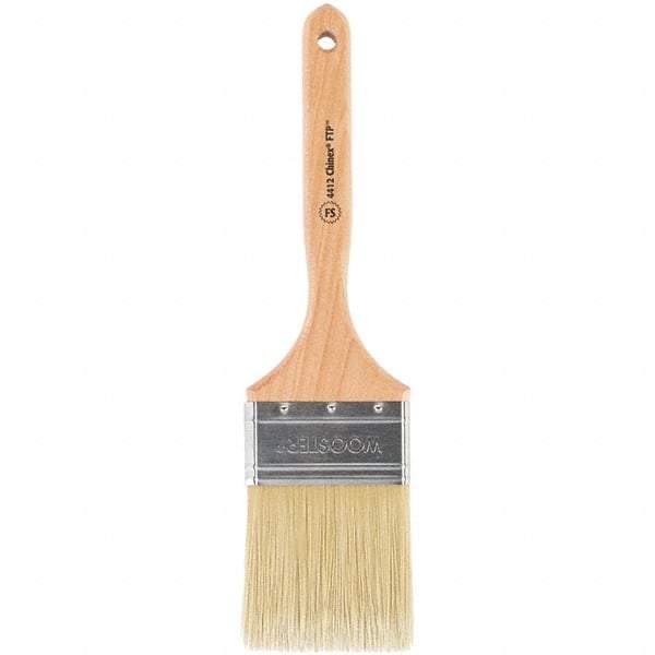 Wooster Brush - 3" Flat Synthetic Sash Brush - 3-3/16" Bristle Length, 7-7/8" Maple Fluted Handle - Apex Tool & Supply