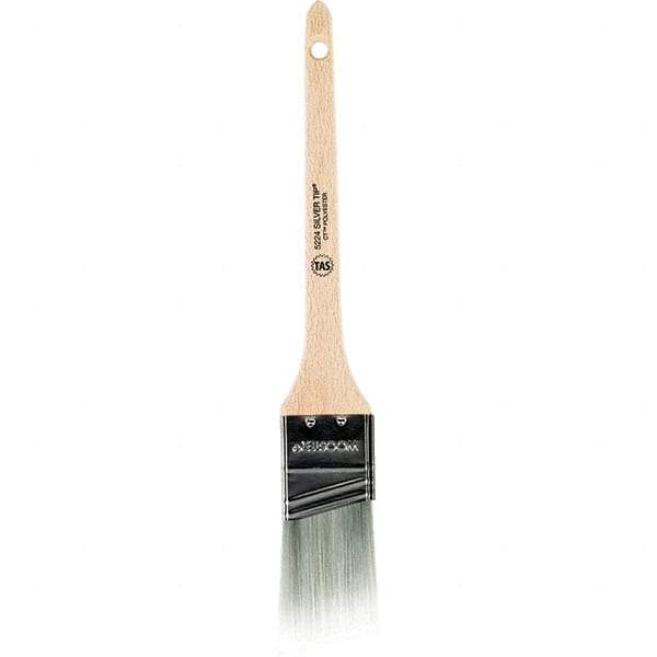 Wooster Brush - 1-1/2" Angled Synthetic Sash Brush - 2-3/16" Bristle Length, 7-1/4" Wood Rattail Handle - Apex Tool & Supply