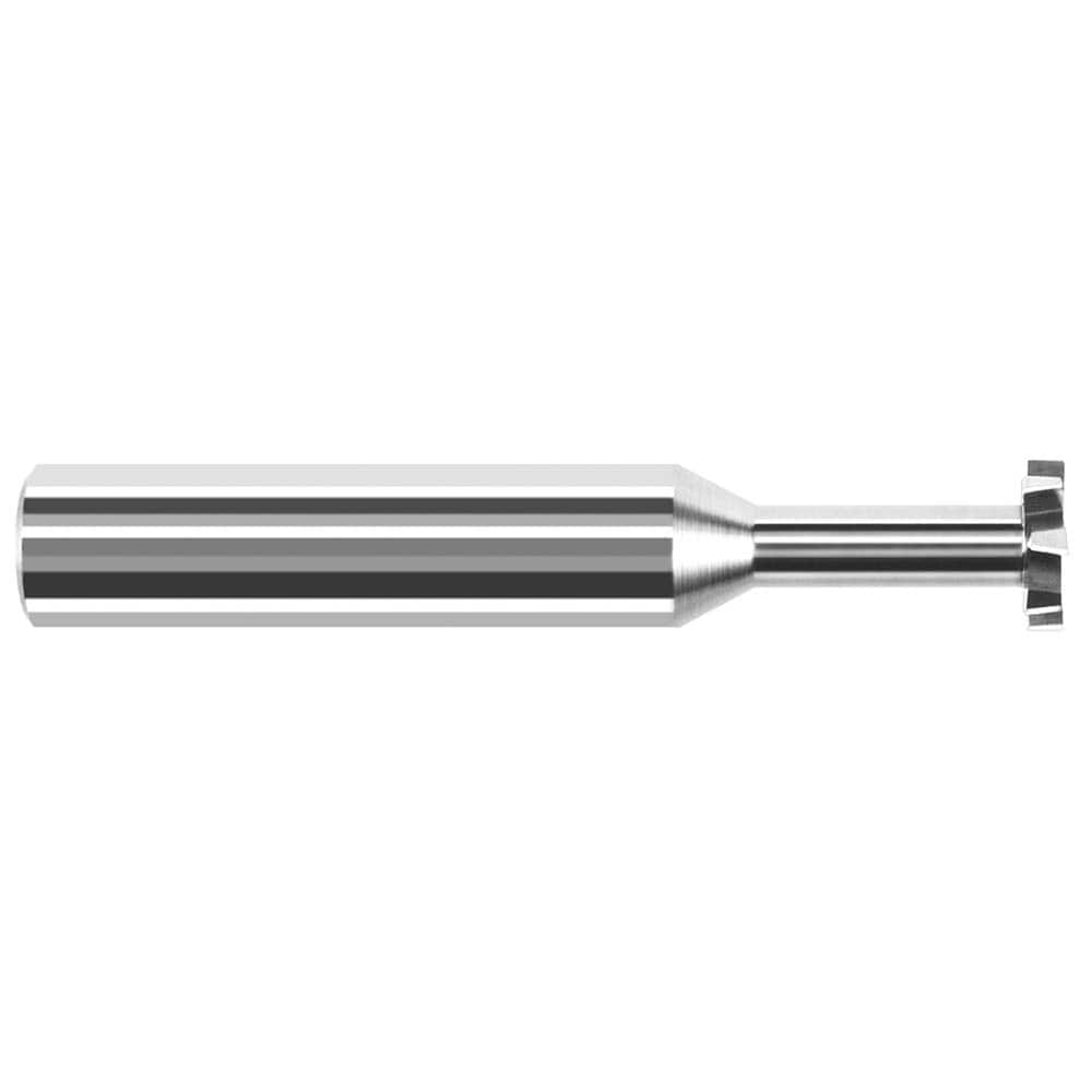 Woodruff Keyseat Cutter: 0.25″ Cut Dia, 0.031″ Cut Width, 1/4″ Shank Dia, Staggered Tooth 2-1/2″ OAL, 6 Teeth, Solid Carbide