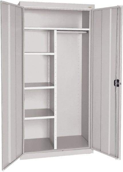 Sandusky Lee - 5 Shelf Combination Storage Cabinet - Steel, 46" Wide x 24" Deep x 72" High, Dove Gray - Apex Tool & Supply