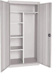 Sandusky Lee - 5 Shelf Combination Storage Cabinet - Steel, 46" Wide x 24" Deep x 72" High, Dove Gray - Apex Tool & Supply
