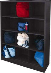 Sandusky Lee - 4 Shelf, Closed Shelving Cubby Cabinet - 46 Inch Wide x 18 Inch Deep x 66 Inch High, Black - Apex Tool & Supply