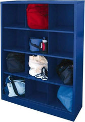 Sandusky Lee - 4 Shelf, Closed Shelving Cubby Cabinet - 46 Inch Wide x 18 Inch Deep x 66 Inch High, Blue - Apex Tool & Supply