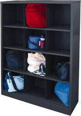 Sandusky Lee - 4 Shelf, Closed Shelving Cubby Cabinet - 46 Inch Wide x 18 Inch Deep x 66 Inch High, Charcoal - Apex Tool & Supply