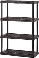Sandusky Lee - 56" High x 36" Wide x 18" Deep, 4 Shelf Polyurethane Utility Plastic Shelving - Black, 150 Lb Capacity - Apex Tool & Supply