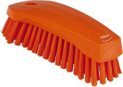 Vikan - 1.3" Bristle Length, Polyester Scrub Brush - 3" Wide Head, 8" OAL, Orange, Polypropylene Block - Apex Tool & Supply