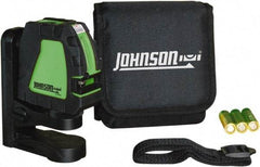 Johnson Level & Tool - 2 Beam 200' (Interior) Max Range Self Leveling Cross Line Laser - Green Beam, 1/8" at 35' Accuracy, 4-1/8" Long x 4-1/8" Wide x 1-15/16" High, Battery Included - Apex Tool & Supply