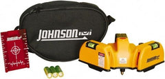 Johnson Level & Tool - 2 Beam 65' (Interior) Max Range Line Laser Level - Red Beam, 1/16" at 20' Accuracy, 6-1/2" Long x 4" Wide x 6-1/2" High, Battery Included - Apex Tool & Supply