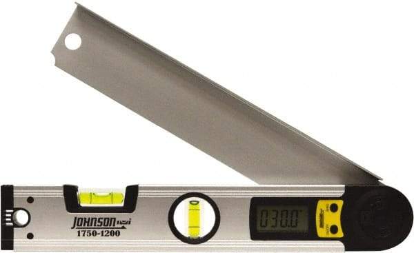 Johnson Level & Tool - 225° Measuring Range, Digital Protractor - 0.1° Resolution, 12 Inch Long Blade, Accuracy Up to 0.3°, CR2032 Lithium Battery Not Included - Apex Tool & Supply
