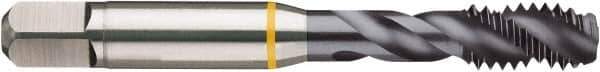 Guhring - 1-8 UNC 2B/3B Modified Bottoming Spiral Flute Tap - Cobalt, TiCN Finish, 5.13" OAL, Right Hand Flute, Right Hand Thread, H5, Series 4408 - Apex Tool & Supply