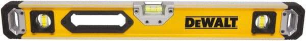 DeWALT - 72" Long 3 Vial Box Beam Level - Aluminum, Yellow - Apex Tool & Supply