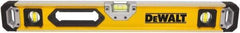 DeWALT - 72" Long 3 Vial Box Beam Level - Aluminum, Yellow - Apex Tool & Supply