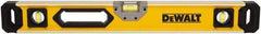 DeWALT - Magnetic 48" Long 3 Vial Box Beam Level - Aluminum, Yellow - Apex Tool & Supply