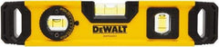 DeWALT - Magnetic 9" Long 2 Vial Torpedo Level - Aluminum, Yellow - Apex Tool & Supply
