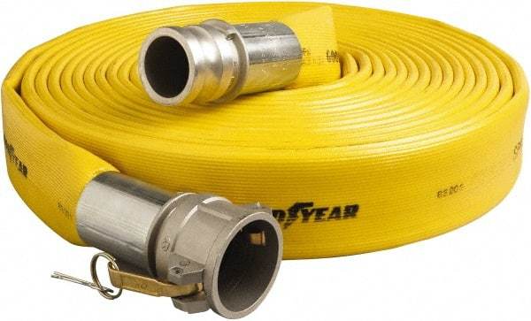 Alliance Hose & Rubber - 6" ID x 6.48 OD, 150 Working psi, Yellow Pliovic Hose, Lays Flat - 50' Long, -10 to 150°F - Apex Tool & Supply