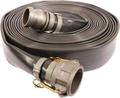 Continental ContiTech - 4" ID x 4.33 OD, 45 Working psi, Gray Pliovic Hose, Lays Flat - 25' Long, -10 to 150°F - Apex Tool & Supply