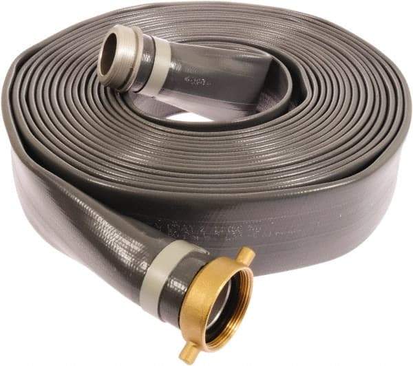 Continental ContiTech - 3" ID x 3.27 OD, 50 Working psi, Gray Pliovic Hose, Lays Flat - 50' Long, -10 to 150°F - Apex Tool & Supply