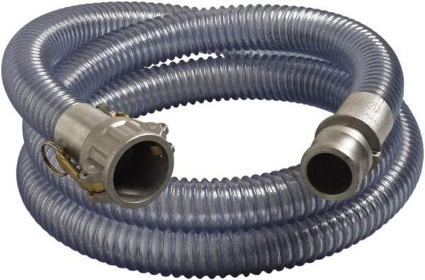 Alliance Hose & Rubber - 1-1/2" Inside x 1.88" Outside Diam, Food & Beverage Hose - 4" Bend Radius, Clear, 10' Long, 50 Max psi, 29 Vacuum Rating - Apex Tool & Supply