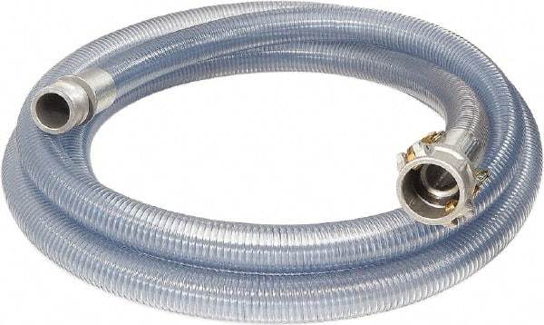 Alliance Hose & Rubber - 4" Inside x 4-1/2" Outside Diam, Food & Beverage Hose - 16" Bend Radius, Clear, 20' Long, 55 Max psi, 29 Vacuum Rating - Apex Tool & Supply