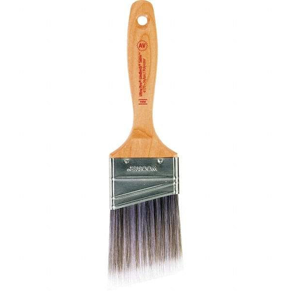 Wooster Brush - 2-1/2" Angled Nylon/Polyester Varnish Brush - 2-15/16" Bristle Length, 6-1/2" Maple Beavertail Handle - Apex Tool & Supply