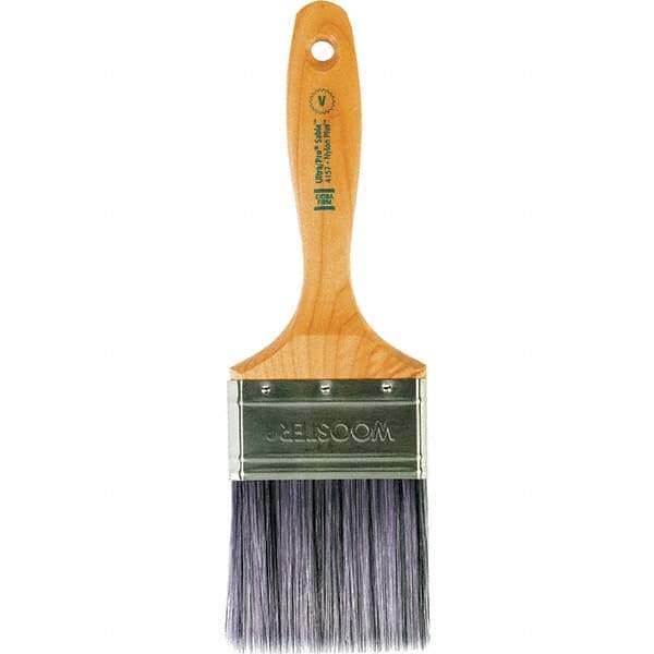 Wooster Brush - 3" Flat Synthetic Varnish Brush - 3-3/16" Bristle Length, 6-1/2" Maple Beavertail Handle - Apex Tool & Supply
