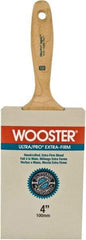 Wooster Brush - 4" Flat Synthetic Wall Brush - 3-15/16" Bristle Length, 6-1/4" Maple Beavertail Handle - Apex Tool & Supply