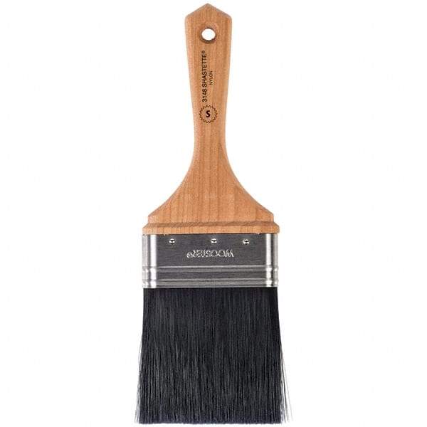 Wooster Brush - 3" Flat Synthetic Varnish Brush - 3-3/16" Bristle Length, 5-1/2" Maple Beavertail Handle - Apex Tool & Supply